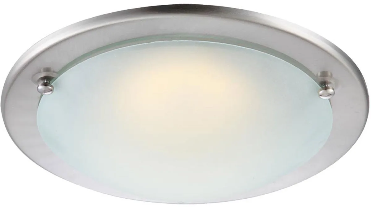 LED-plafondlamp, plafondlamp, woonkamerlamp, rond, metaal, glas, D 28,5 cm de Globo en Argent – photo produit