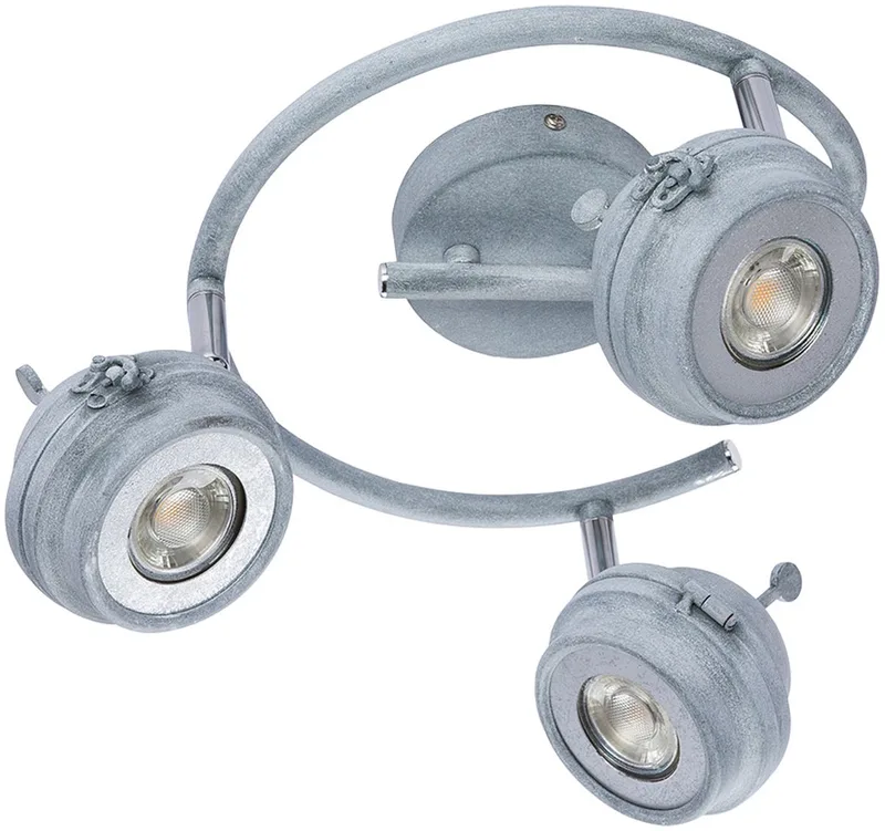 LED-plafondlamp, plafondverlichting, woonkamerlamp, draaibaar, metaal, D 34 cm de Globo en Gris – photo produit