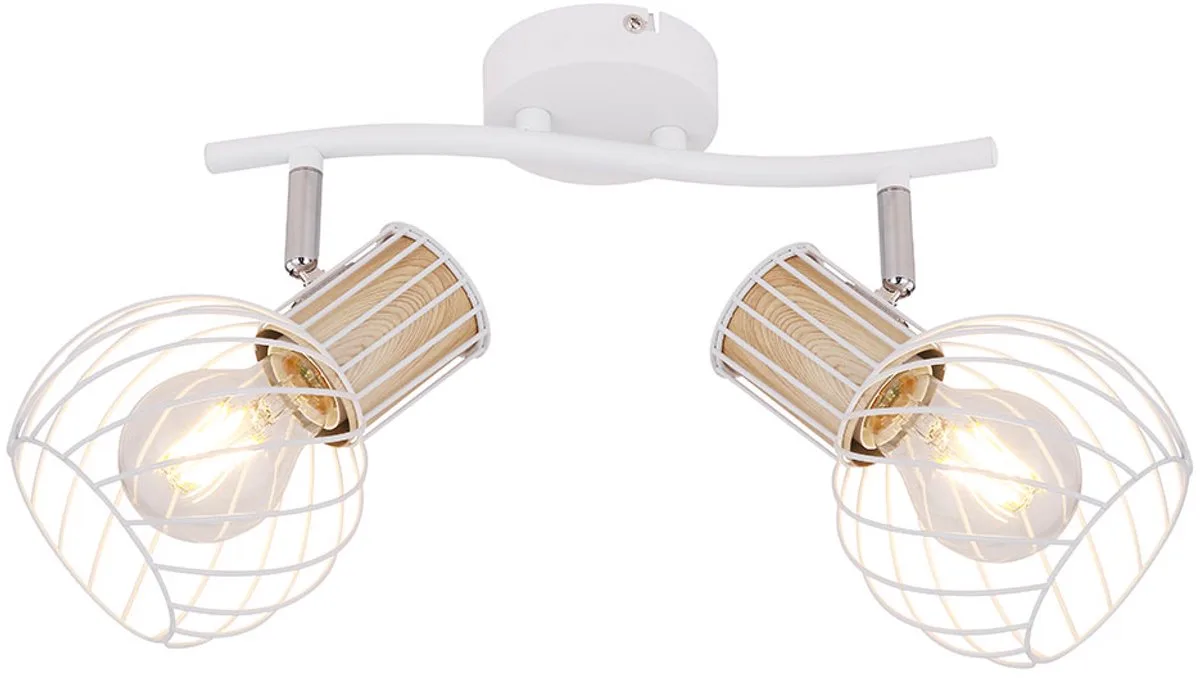 LED-plafondlamp, plafondverlichting, woonkamerlamp, verstelbare spot, metaal, H 18,5 cm by Globo in White – product photo