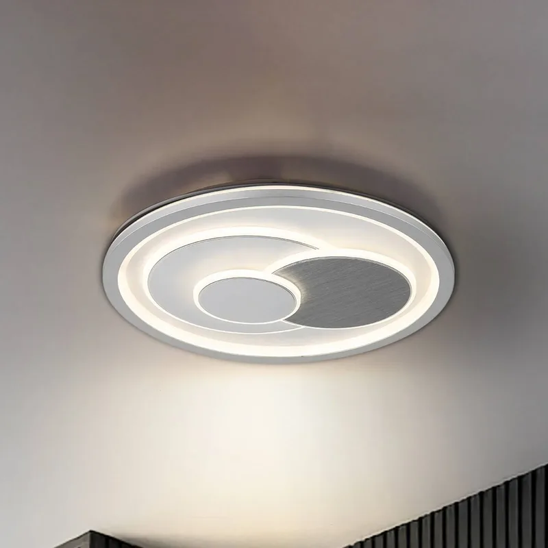 LED plafondlamp Ruiz I, wit/zilver, Ø 48 cm, CCT de Globo en Blanc, Argent – photo produit
