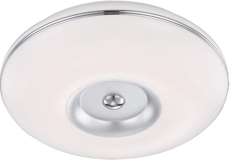 LED plafondlamp satijn woonkamerlamp aluminium nikkel mat keukenlamp modern wit, 15W 1080Lm warm wit, DxH 34x8,7 cm de Globo en Blanc – photo produit