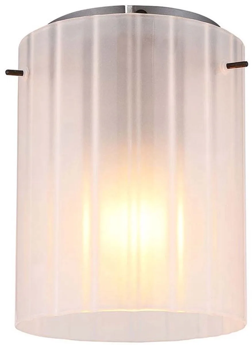 LED plafondlamp satijn woonkamerlamp glas groef grijs hallamp, 1x 9W 810Lm warm DxH 18 x 23 cm fra Globo i Hvid – produktbillede