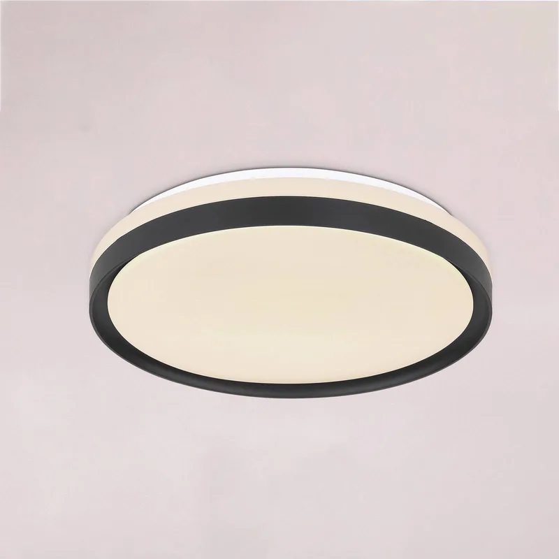 LED plafondlamp Sonny, zwart, CCT, Ø 39 cm von Globo in Schwarz, Weiß – Produktfoto