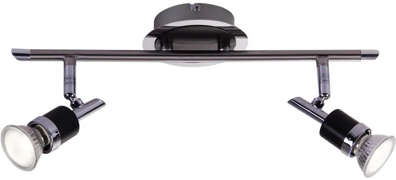 LED plafondlamp spot verlichting design lamp chroom woonkamer spots verstelbaar, warm wit, LxH 38 x 13,5 cm von Globo in Silber – Produktfoto