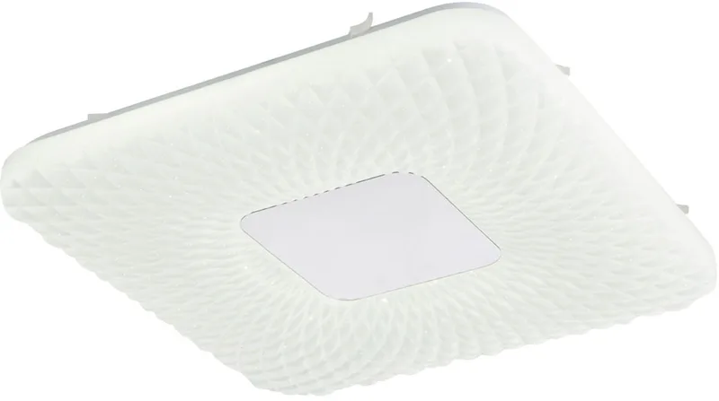 LED plafondlamp sterrenhemel afstandsbediening daglicht woonkamerlamp plafond dimbaar, CCT 1x 24W 1600Lm, LxBxH 43x43x4,6 cm Globo 41343-24 de Globo en Blanc – photo produit