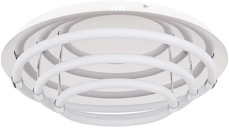 LED plafondlamp woonkamerlamp eetkamerlamp slaapkamerlamp designlamp, metaal kunststof wit chroom, 54W 3240Lm 3000K warm wit, D 55 cm von Globo in Weiß – Produktfoto