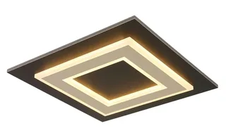 LED plafondlamp Woonkamerlamp Plafondlamp paneel structuur, MDF kunststof metaal, 24W 680lm warm wit, LxBxH 32x32x5,5 cm de Globo en Gris – photo produit 3 sur 3