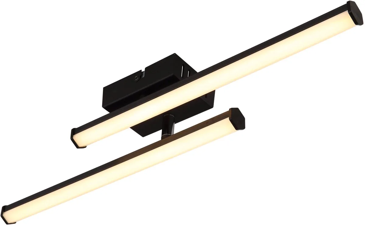 LED plafondlamp zwenkbaar woonkamerlamp modern, metaal kunststof, 1x LED 12W 860Lm warm wit, L 50 cm von Globo in Schwarz – Produktfoto