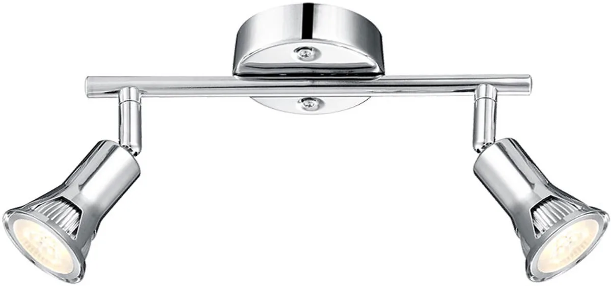 LED plafondspot Plafondlamp Metalen kap Gestanst chroom L 25 cm Woonkamer by Globo in Silver – product photo