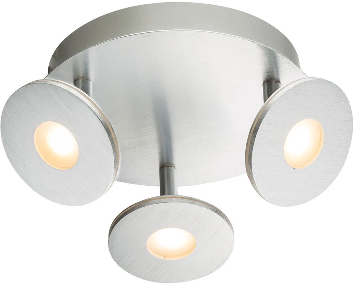 LED plafondspot plafondlamp ronde spots opaal aluminium 25 cm woonkamer slaapkamer de Globo en Argent – photo produit