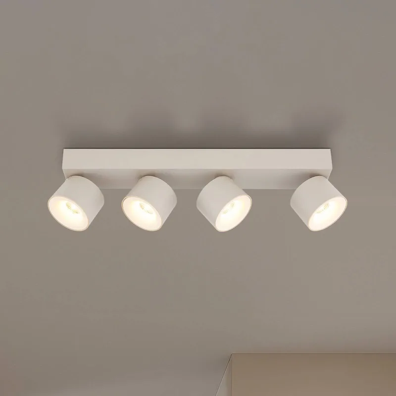 LED plafondspot Rae, zandkleurig, metaal, 4-lamps, 46 cm de Globo en Zand – photo produit