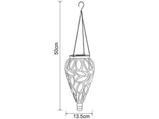 LED Solarleuchte, LED fest integriert, warmweiß, 2er Set außergewöhnliche Hängeleuchte Outdoor Solarlicht Balkon H 50cm fra Globo i Sort, Hvid – produktbillede 3 af 5