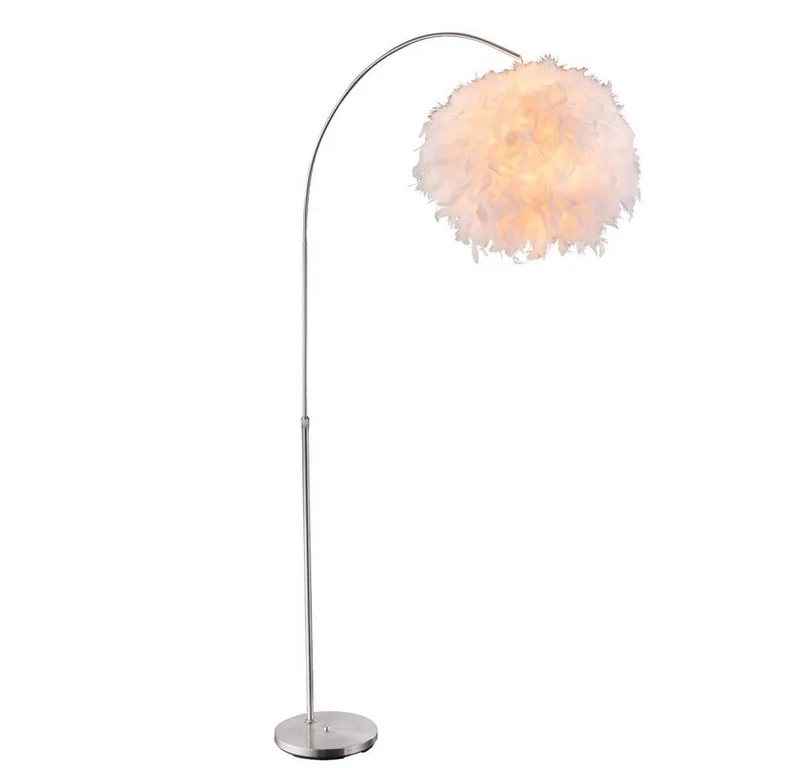 LED Stehlampe, Leuchtmittel inklusive, Warmweiß, Feder Steh Leuchte verstellbar Ess Zimmer Lampe rund från Globo i Vit – produktbild 1 av 5