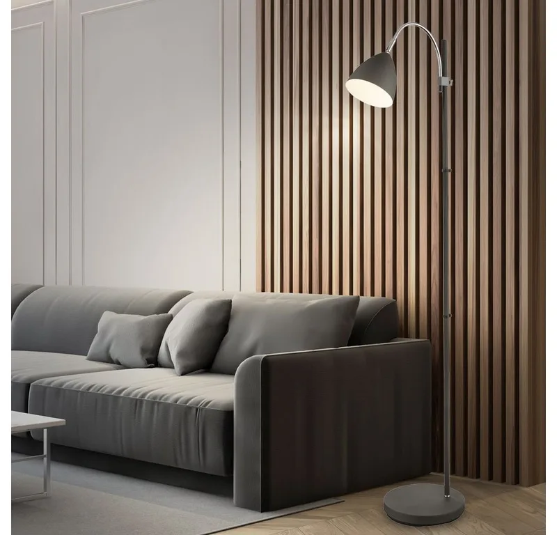 LED Stehlampe, Leuchtmittel inklusive, Warmweiß, LED Stehleuchte Metall anthrazit beweglich Höhenverstellbar Stehlampe de Globo – photo produit