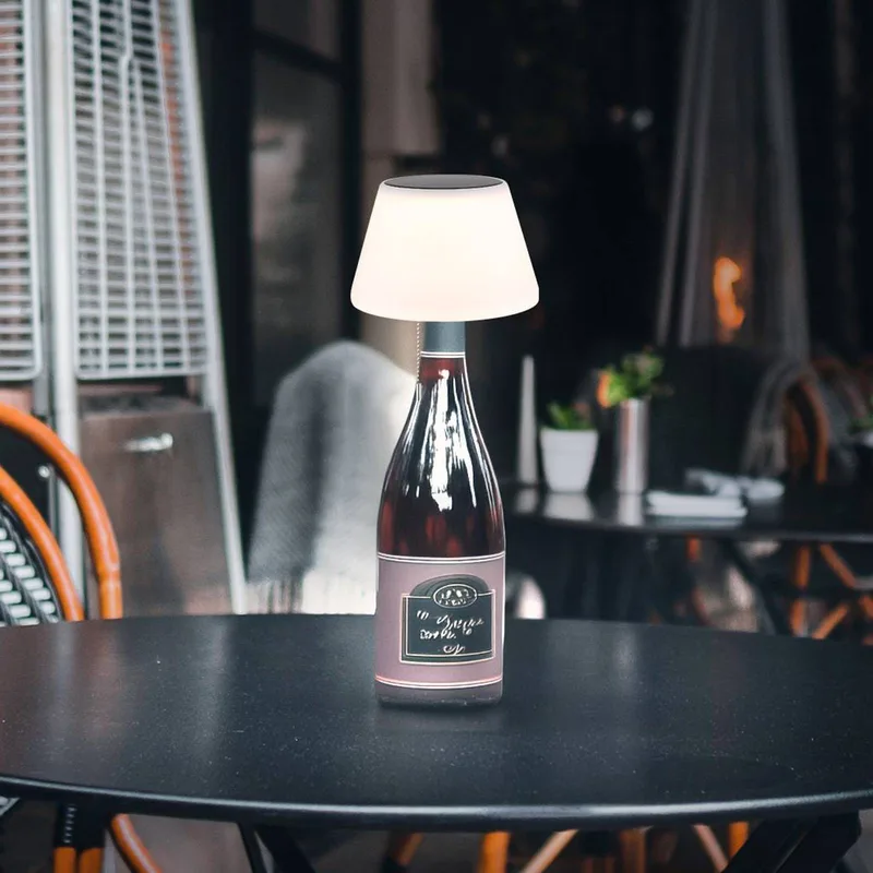 LED-bordlampe 36000 flasketop hvid plast fra Globo i Hvid, Opaal – produktbillede