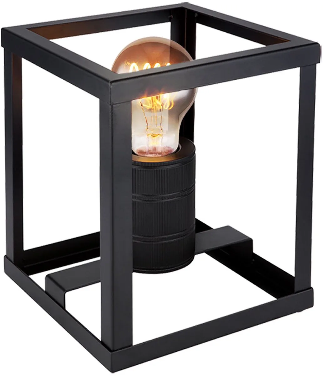 LED tafellamp Bijzetlamp Woonkamerlamp Nachtlamp, AAN/UIT schakelaar, metaal 7W 630lm warm wit, H 20 cm van Globo in Zwart – productfoto