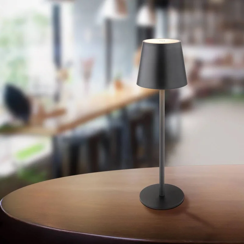 LED tafellamp Vannie, zwart, hoogte 36 cm, IP44 von Globo in Zwart mat – Produktfoto