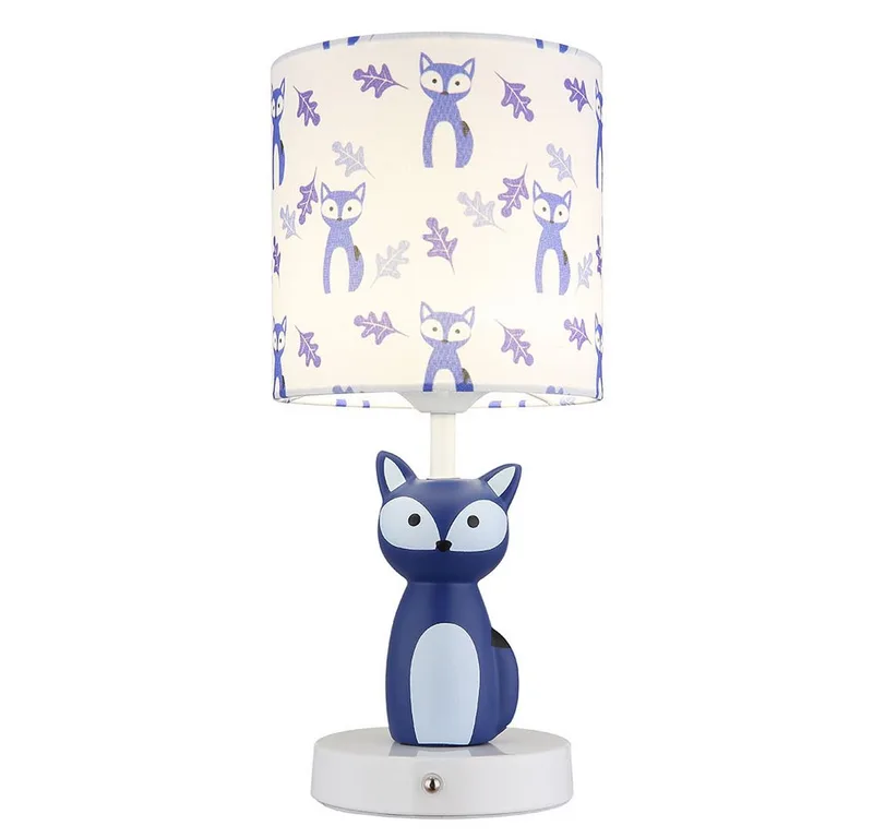 LED Tischleuchte, LED-Leuchtmittel fest verbaut, Farbwechsel, Neutralweiß, Kaltweiß, Warmweiß, Tageslichtweiß, Tischleuchte Kinderlampe Tierlampe Fuchs LED Touchdimmer Akku CCT de Globo en Bleu – photo produit