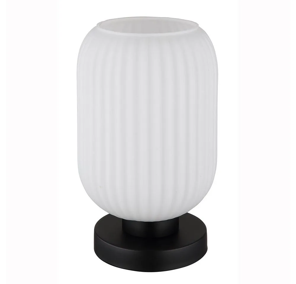 LED Tischleuchte, Leuchtmittel inklusive, Warmweiß, LED Tischlampe Nachttischleuchte Wohnzimmerlampe Glas opal de Globo en Noir – photo produit