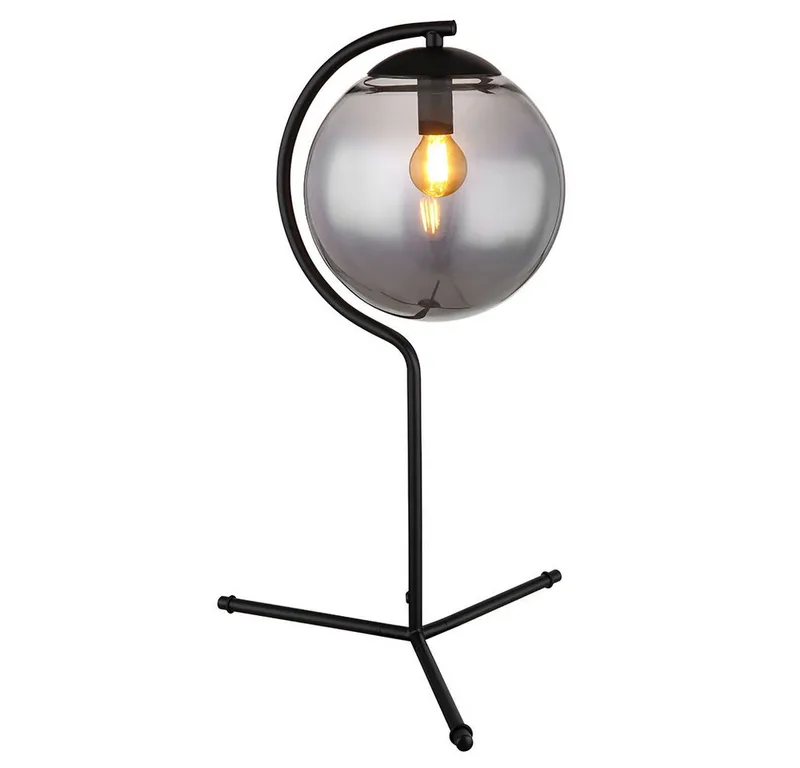 LED Tischleuchte, Leuchtmittel nicht inklusive, Tischleuchte Schlafzimmerlampe Beistelllampe Designleuchte von Globo in Grau – Produktfoto 2 von 5
