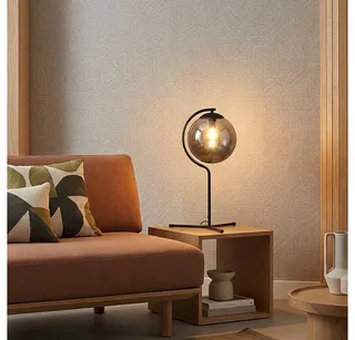 LED Tischleuchte, Leuchtmittel nicht inklusive, Tischleuchte Schlafzimmerlampe Beistelllampe Designleuchte von Globo in Grau – Produktfoto 5 von 5