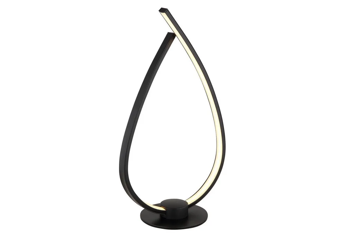 LED Tischleuchte TRINA, Metall, mit Schnurschalter, LED fest integriert, Extra-Warmweiß, B 20,5 x H 37,5 x T 12 cm by Globo in Black – product photo