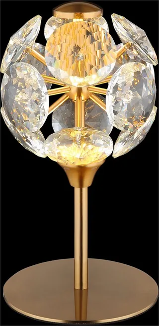LED Tischleuchte VIRINA, LED fest integriert, Warmweiß, Tischlampe/Kristalle/3000K/Wohnzimmer/Schlafzimmer/Flur de Globo en Or – photo produit 5 sur 5