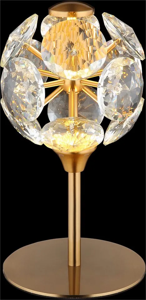 LED Tischleuchte VIRINA, LED fest integriert, Warmweiß, Tischlampe/Kristalle/3000K/Wohnzimmer/Schlafzimmer/Flur de Globo en Or – photo produit 5 sur 5