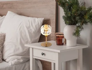 LED Tischleuchte VIRINA, LED fest integriert, Warmweiß, Tischlampe/Kristalle/3000K/Wohnzimmer/Schlafzimmer/Flur de Globo en Or – photo produit 2 sur 5