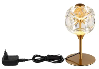 LED Tischleuchte VIRINA, LED fest integriert, Warmweiß, Tischlampe/Kristalle/3000K/Wohnzimmer/Schlafzimmer/Flur de Globo en Or – photo produit 4 sur 5