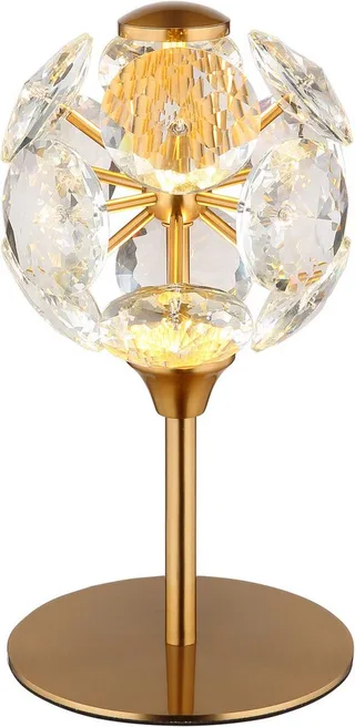 LED Tischleuchte VIRINA, LED fest integriert, Warmweiß, Tischlampe/Kristalle/3000K/Wohnzimmer/Schlafzimmer/Flur de Globo en Or – photo produit 1 sur 5