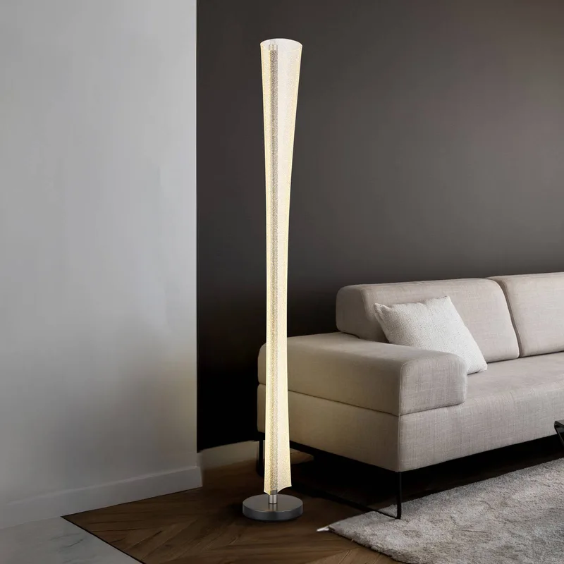 LED vloerlamp Malinda, transparant/antraciet, 155 cm hoog, CCT de Globo en Helder, Anthracite – photo produit