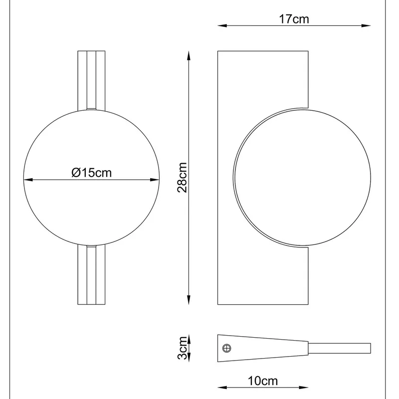 LED wandlamp Jasper, hoogte 28 cm, mat nikkel, metaal från Globo i Mat nikkel, Spiegelend – produktbild