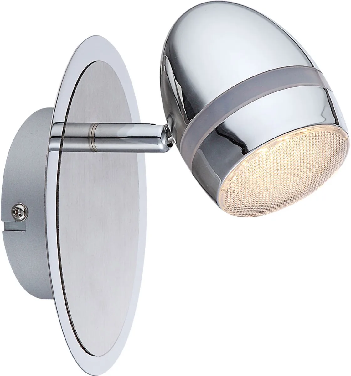 LED wandlamp met beweegbare spot Leeslamp Woonkamerlamp, metaal mat nikkel verchroomd, 3W 220lm warm wit, BxH 9 x 15 cm by Globo in Silver – product photo