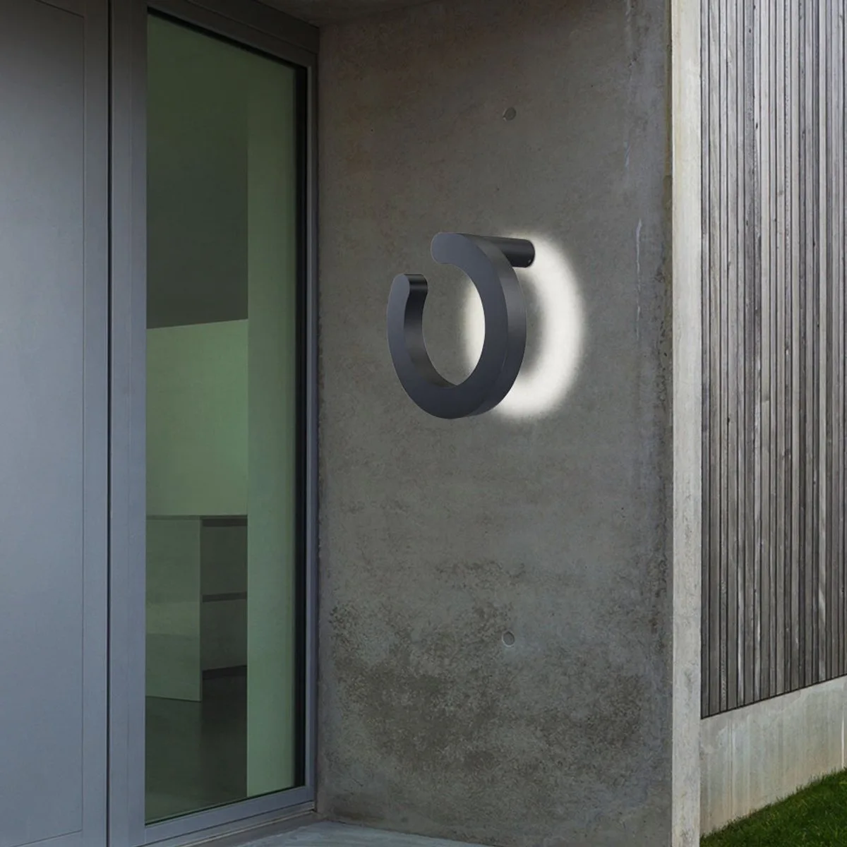 LED wandlamp ring design ALU spot gevelverlichting tuin buitenlamp grijs Globo 34273 von Globo in Anthrazit – Produktfoto