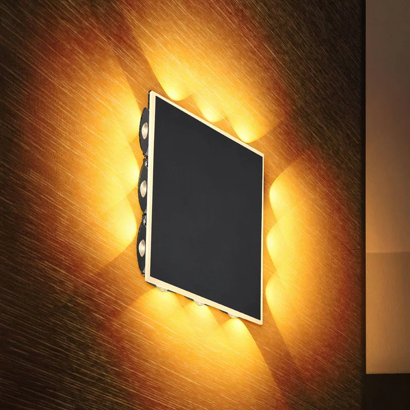 LED wandlamp Saidy, breedte 22 cm, metaal fra Globo i Sort – produktbillede