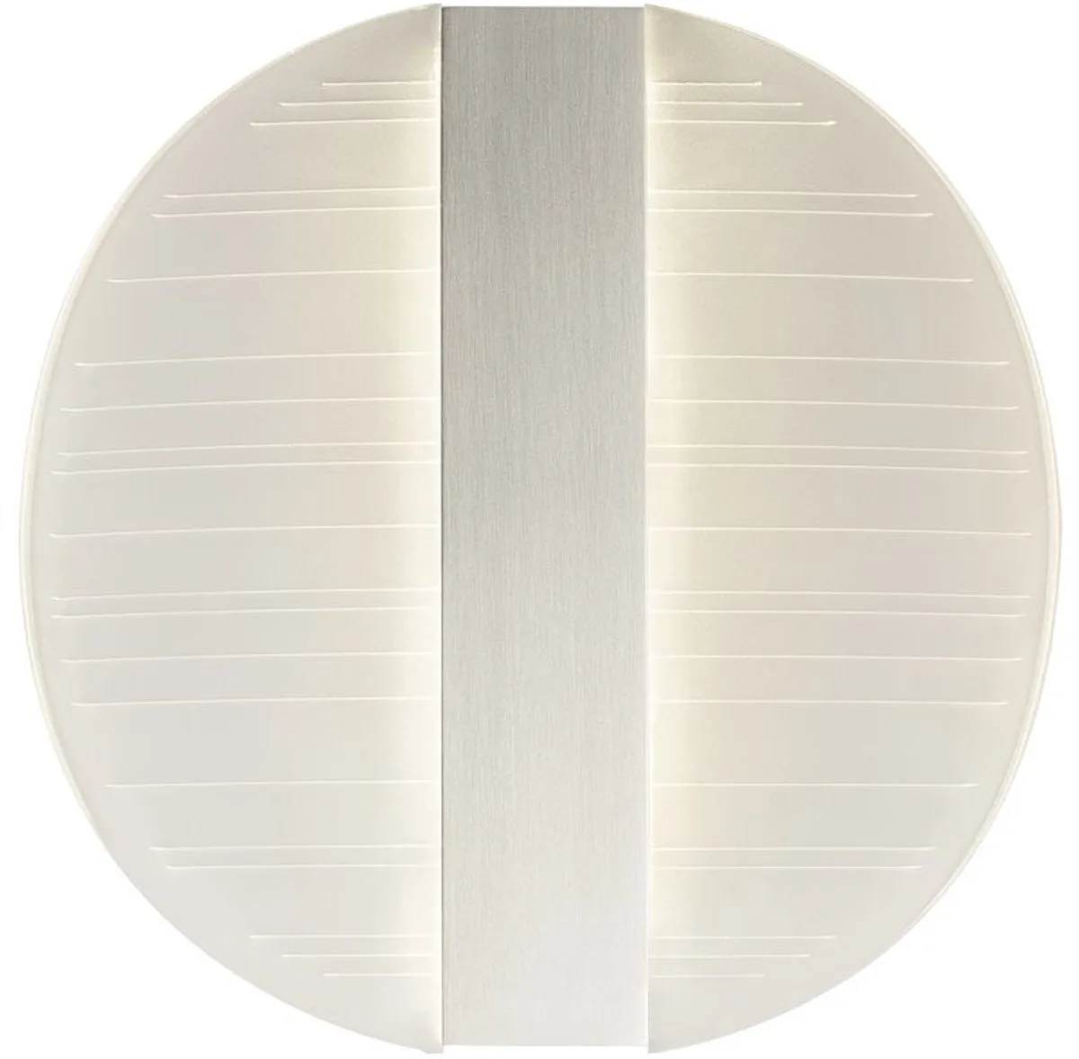LED wandlamp woonkamer metaal satijn nikkel, metaal acryl, 1x LED 6 W 400 lm, D 16 cm von Globo in Silber – Produktfoto