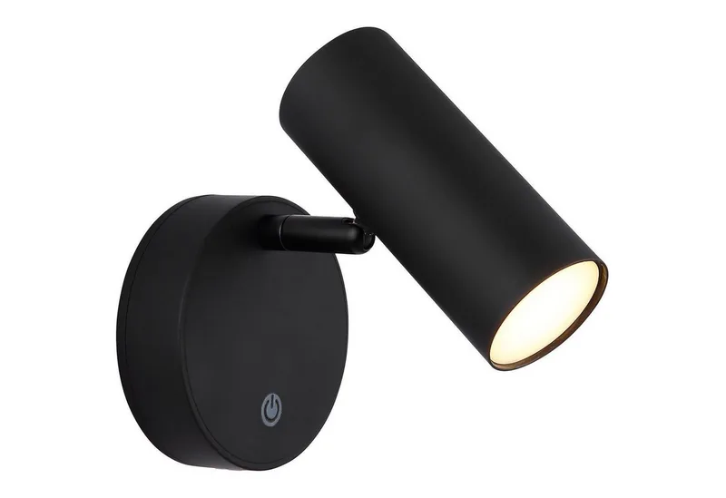 LED Wandleuchte ALLVI, Kunststoff, Akkubetrieben, Dimmfunktion, LED fest integriert, Extra-Warmweiß, B 10 x H 12,5 x T 15 cm von Globo in Schwarz – Produktfoto