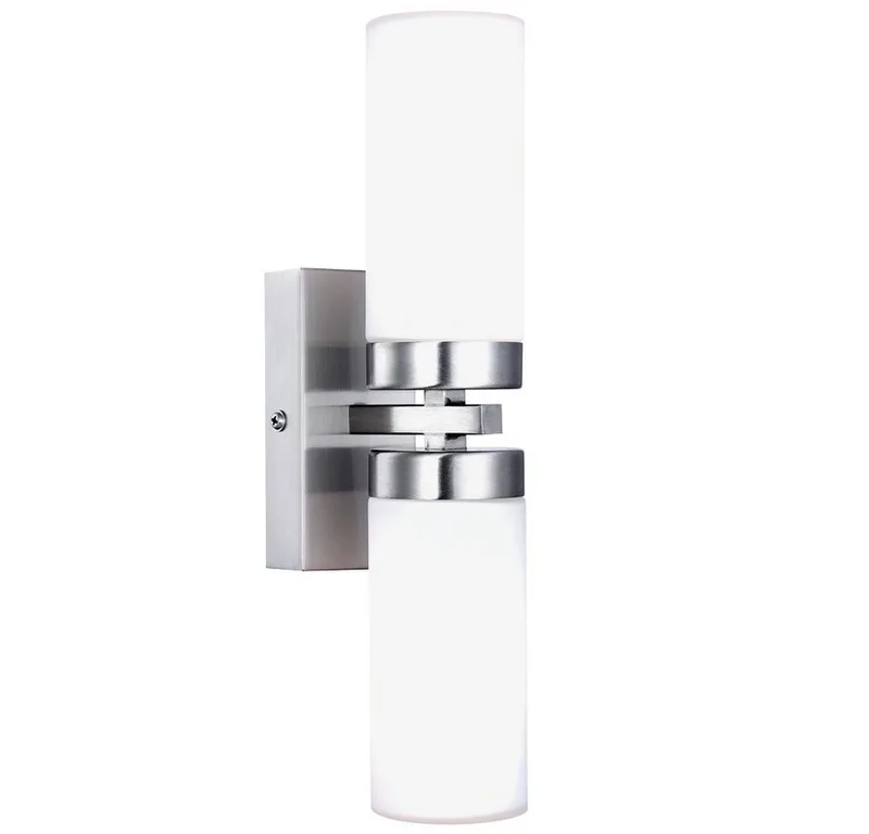 LED Wandleuchte, Leuchtmittel inklusive, Warmweiß, Wand Leuchte Bade Zimmer Strahler Feucht Raum Glas Lampe UP DOWN im by Globo in Silver – product photo