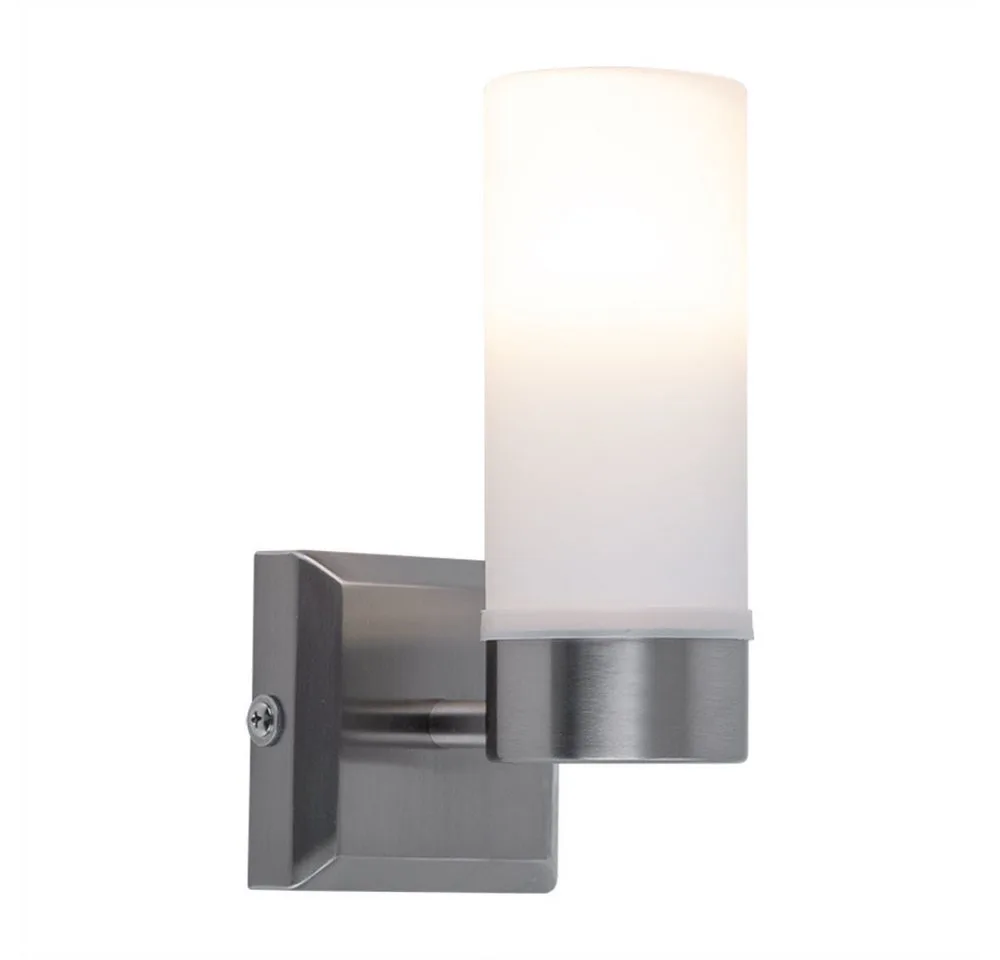 LED Wandleuchte, Leuchtmittel nicht inklusive, Badezimmerleuchte Wandlampe Flurleuchte Opalglas nickel-matt E14 de Globo en Argent – photo produit