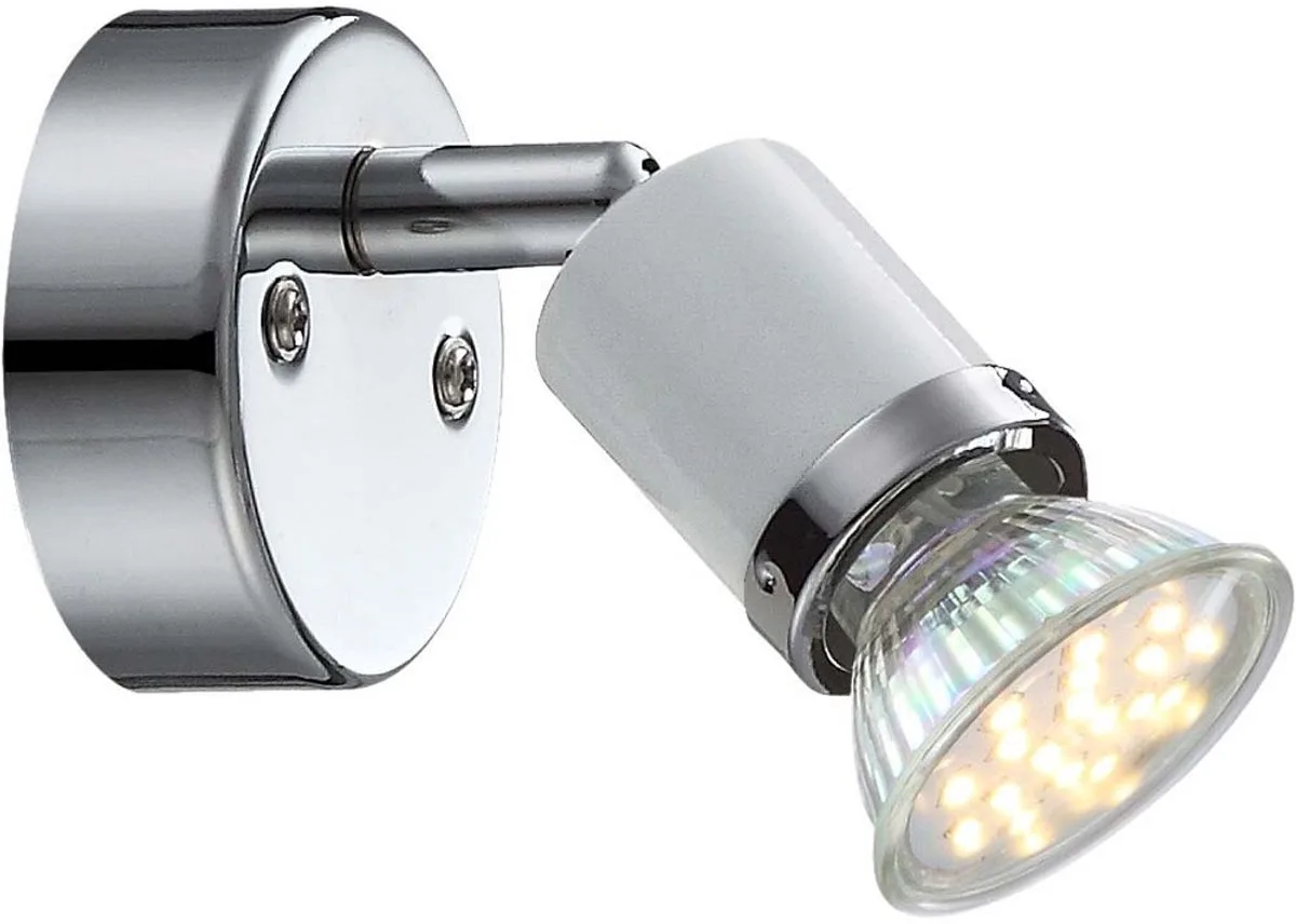 LED wandspot metaal chroom licht wit hal verlichting slaapkamer fra Globo i Sølv – produktbillede