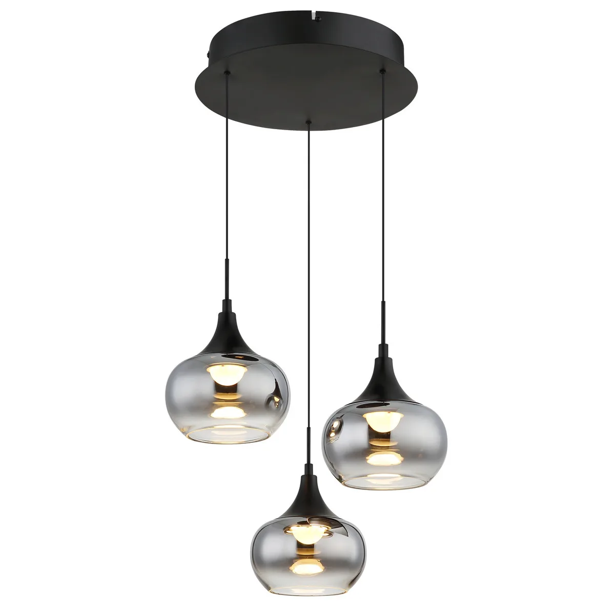 Lui Suspension Led Intégrée, Mat 3000k de Globo en Noir – photo produit