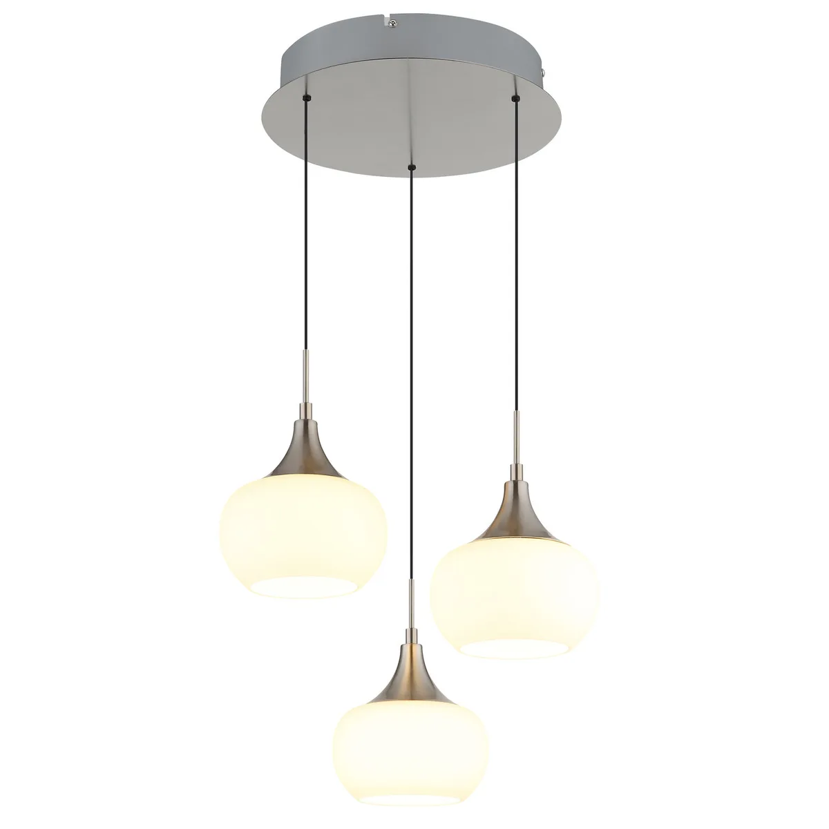 Lui Suspension Led Intégrée, Nickel Mat 3000k de Globo en Gris – photo produit
