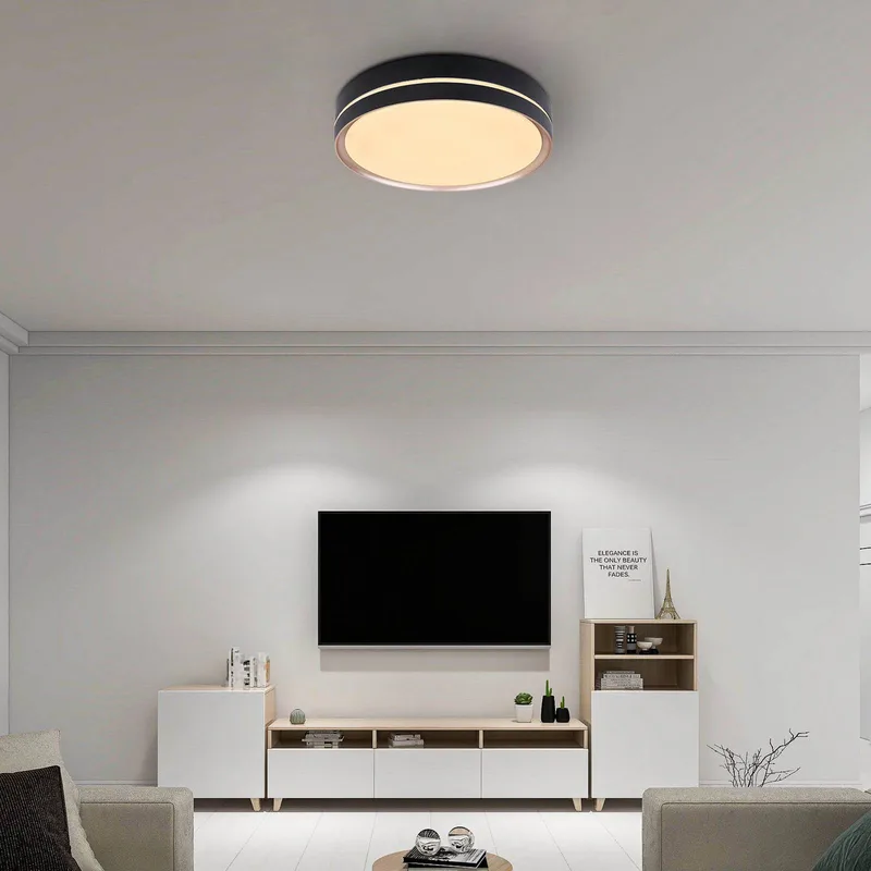Manni LED plafondlamp, Ø 39 cm, zwart/bronskleurig, CCT fra Globo i Sort, Bronze – produktbillede