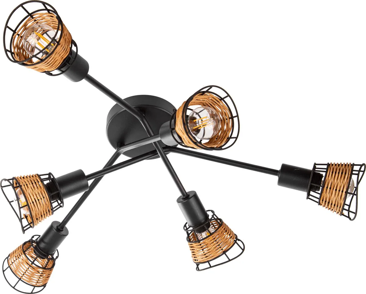 MLK - Plafondlamp - 121 - 6 Licht punten - E14 - 40 Watt von Globo in Braun – Produktfoto