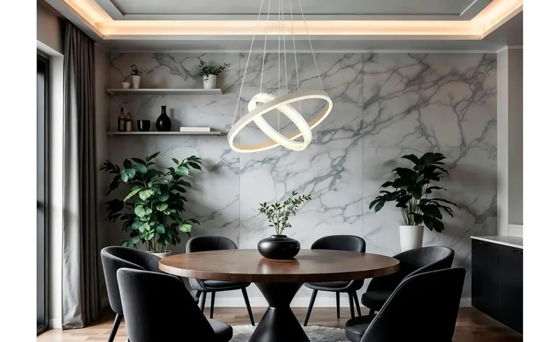 Moderne hanglamp Marlenne Ø 50cm - 48046H1 fra Globo i Zand bruin – produktbillede 3 af 3