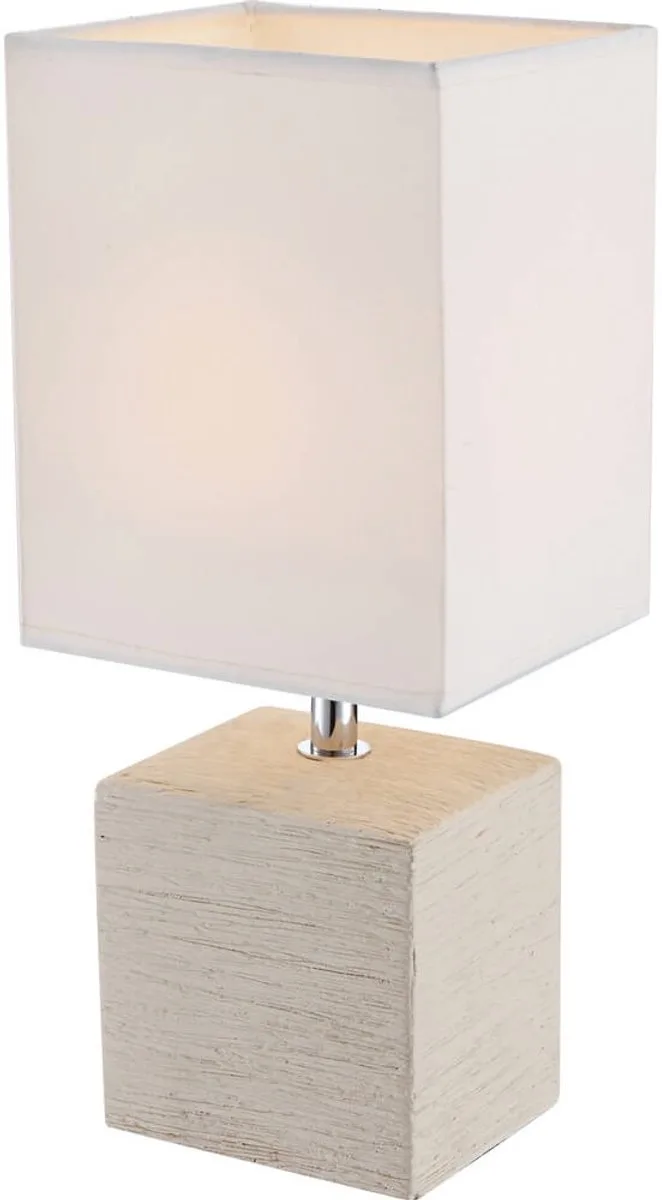Moderne keramische tafellamp beige von Globo in Weiß – Produktfoto