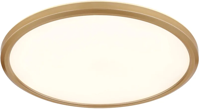 Moderne LED Plafonnieres Sapana 1 Lichtpunt Rond Kunststof Slaapkamer Gang/Hal Badkamer Keuken Dimbaar IP44 Diameter 29,5cm von Globo in Messing – Produktfoto