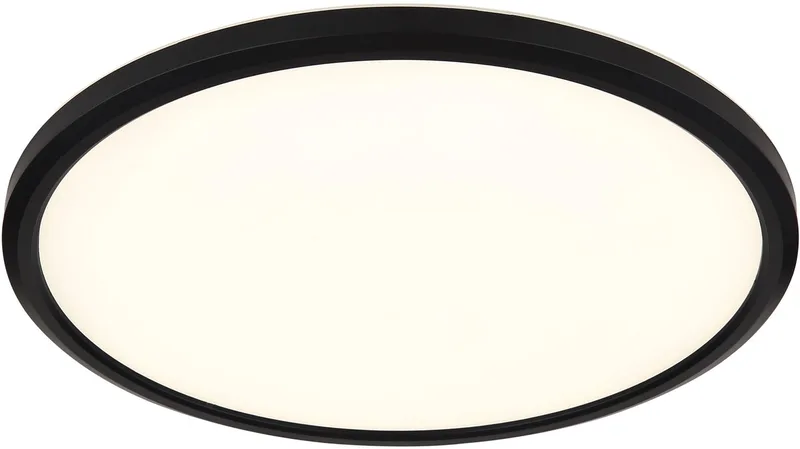 Moderne LED Plafonnieres Sapana 1 Lichtpunt Rond Kunststof Slaapkamer Gang/Hal Badkamer Keuken Dimbaar Diameter 29,5cm fra Globo i Sort – produktbillede