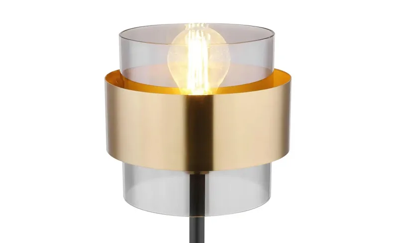 Moderne tafellamp met rookglas | E27 | Metaal | Woonkamer | Slaapkamer van Globo in Messing – productfoto 3 van 3